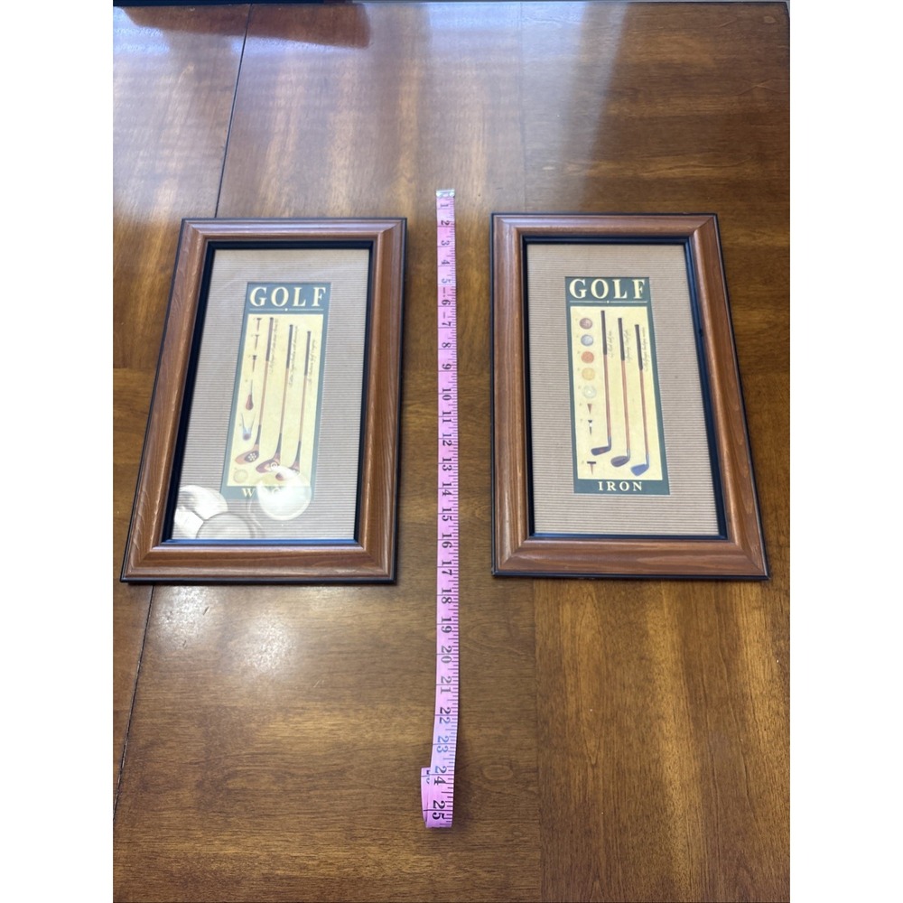 Pier 1 Golf Series Martin Wiscombe Wood Framed Art Wood and Iron 15.5" x 9.75"